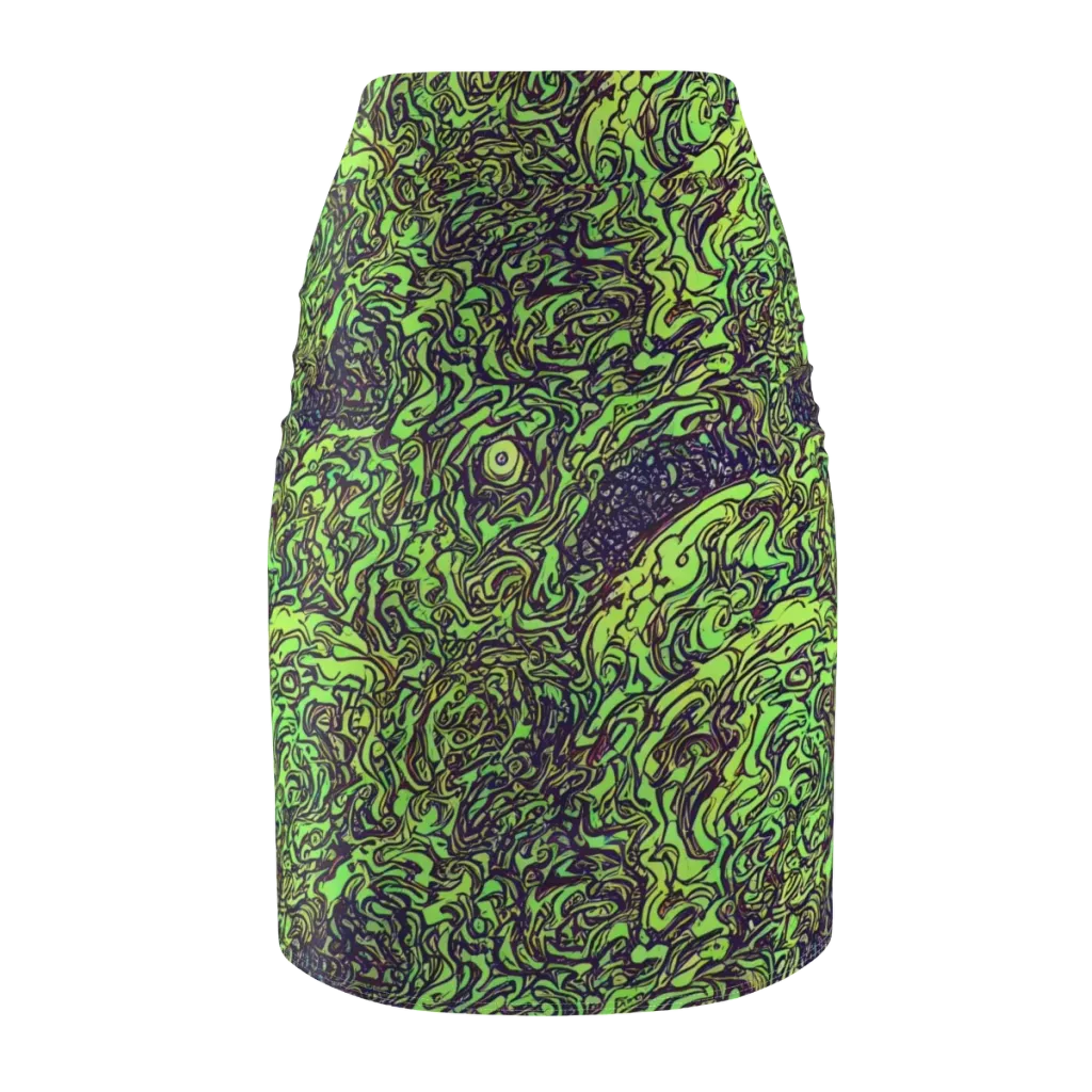 Chaos Garden on Pencil Skirt — Back