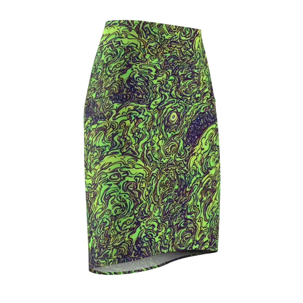 Chaos Garden on Pencil Skirt — Front Side