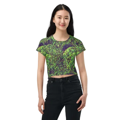 Chaos Garden on a Crop Tee