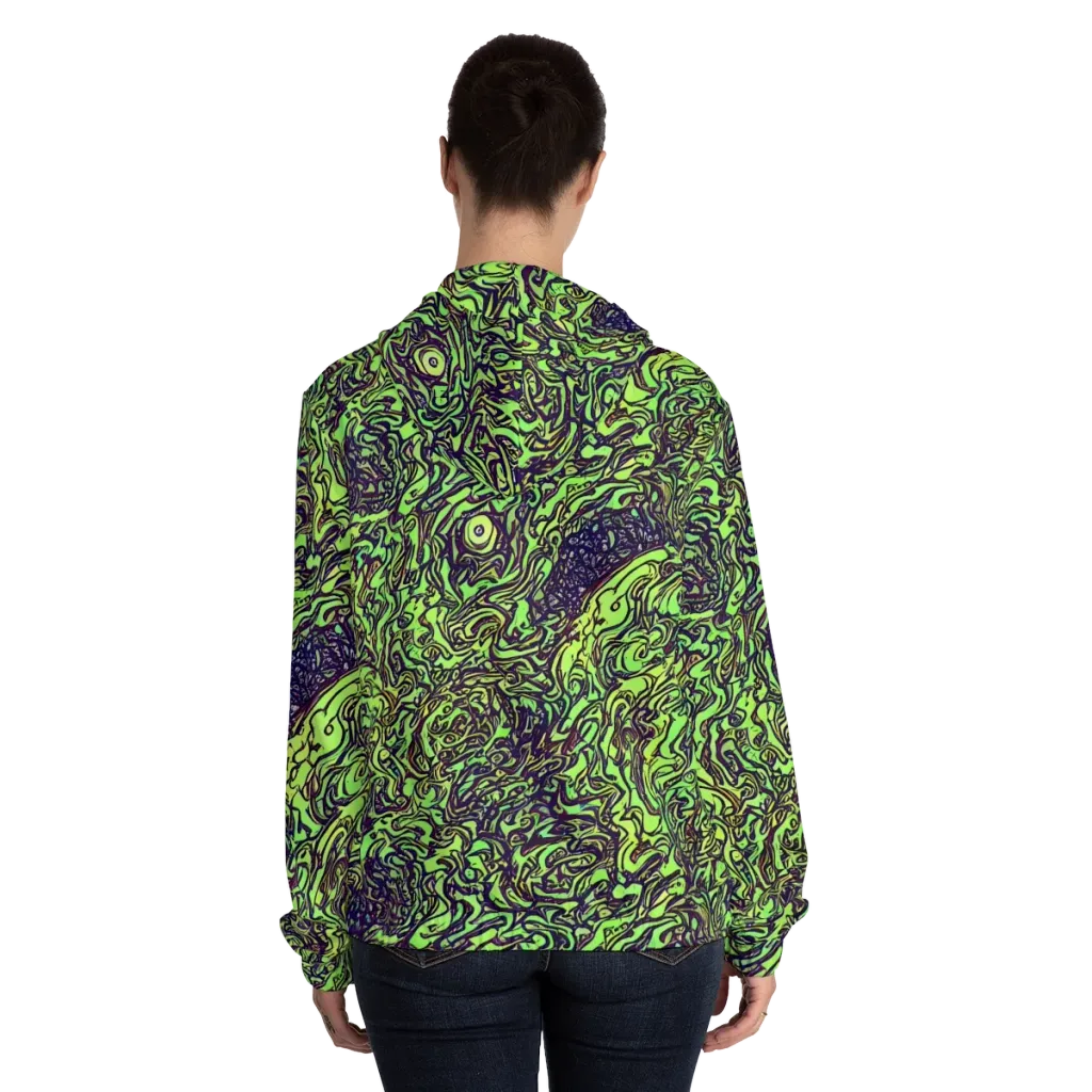 Chaos Garden on Women's Full-Zip Hoodie — Back On Person
