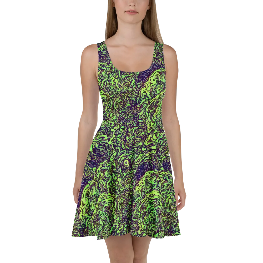 Chaos Garden on Skater Dress — Front