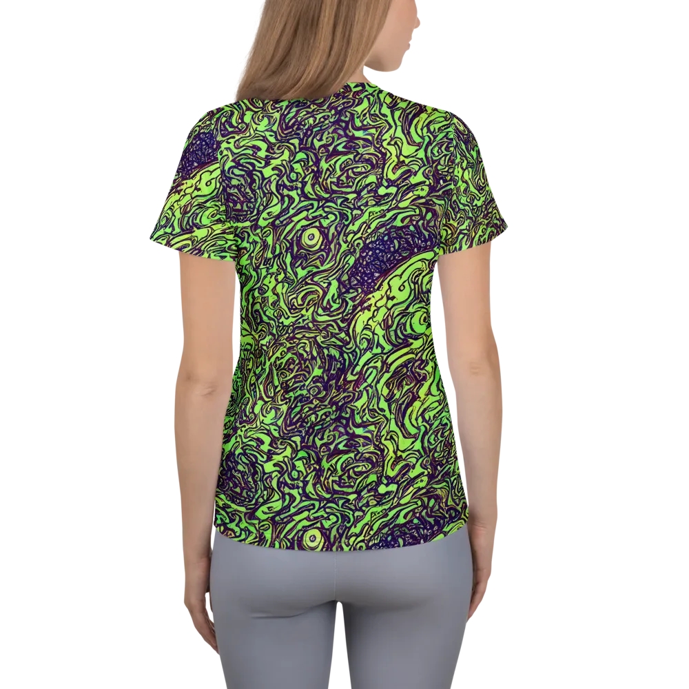 Chaos Garden on Women's Athletic T-Shirt — Back