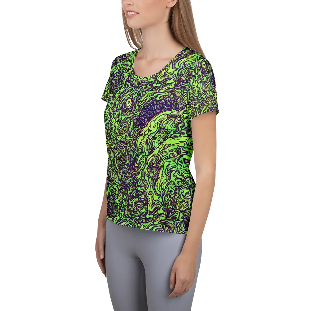 Chaos Garden on Women's Athletic T-Shirt — Left