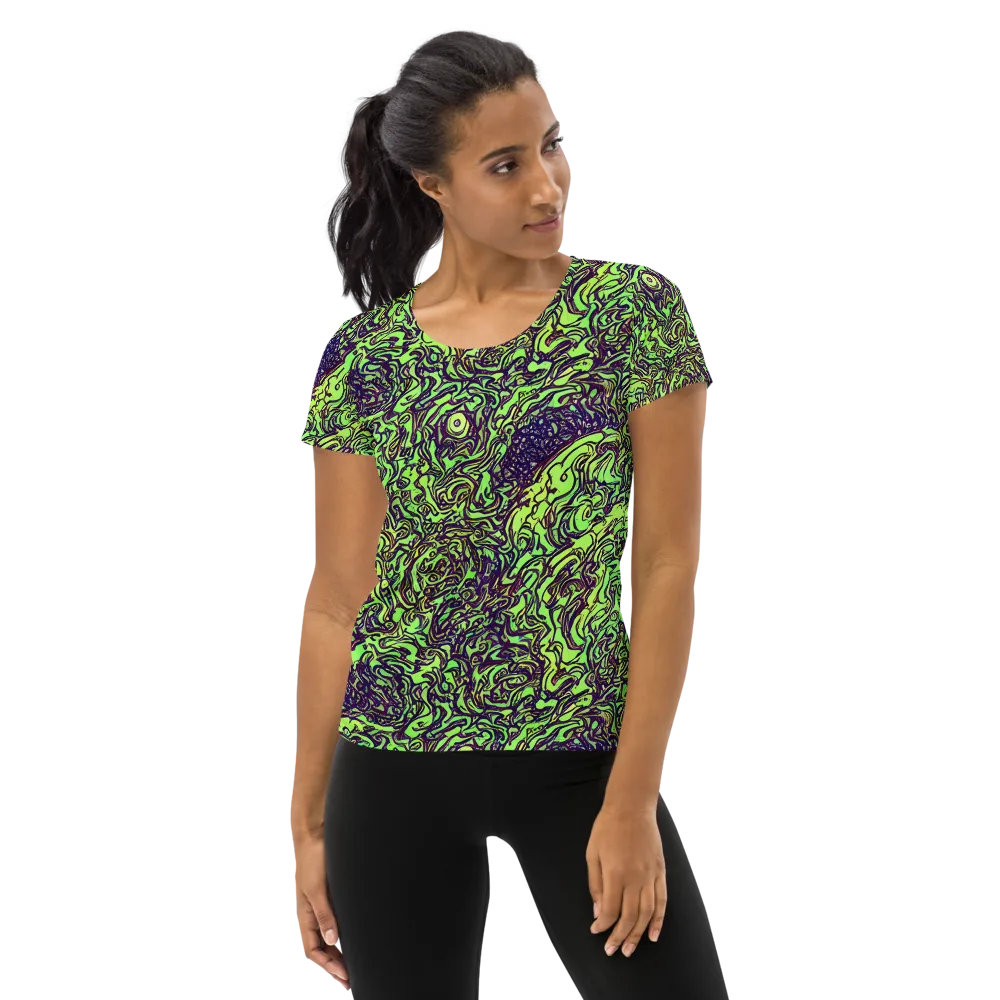 Chaos Garden on Women's Athletic T-Shirt — Front