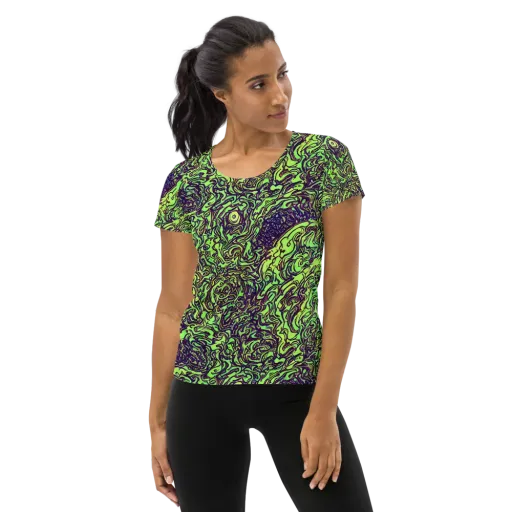 Chaos Garden on a Women's Athletic T-Shirt