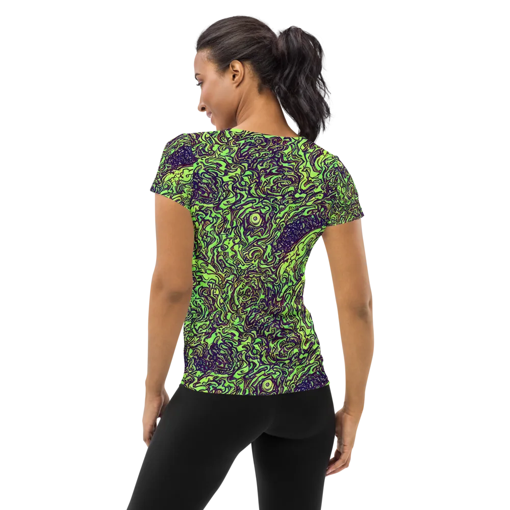 Chaos Garden on Women's Athletic T-Shirt — Back