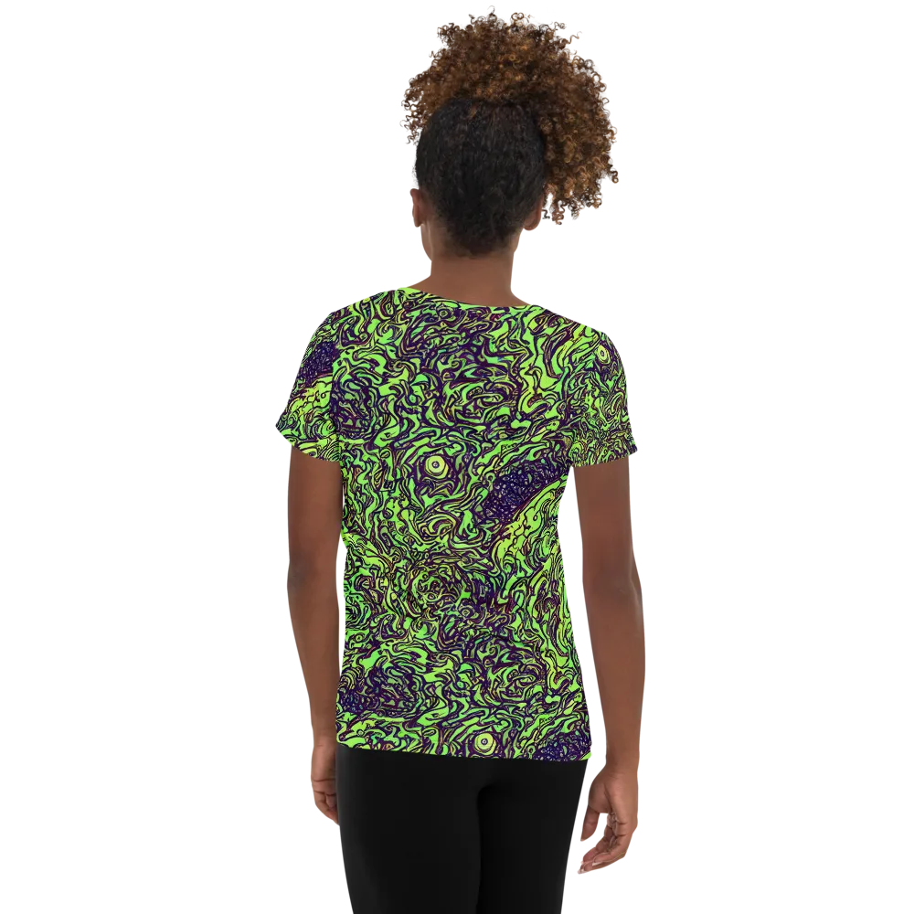 Chaos Garden on Women's Athletic T-Shirt — Back