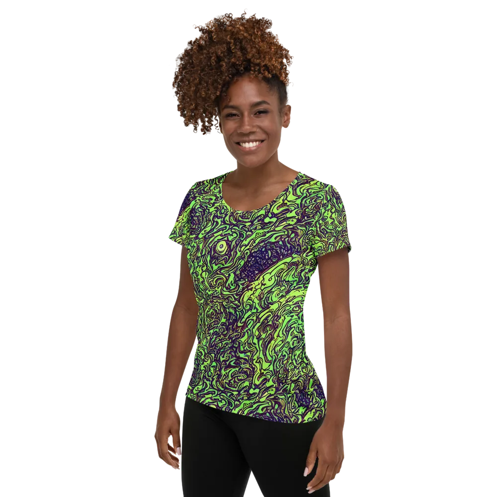 Chaos Garden on Women's Athletic T-Shirt — Left