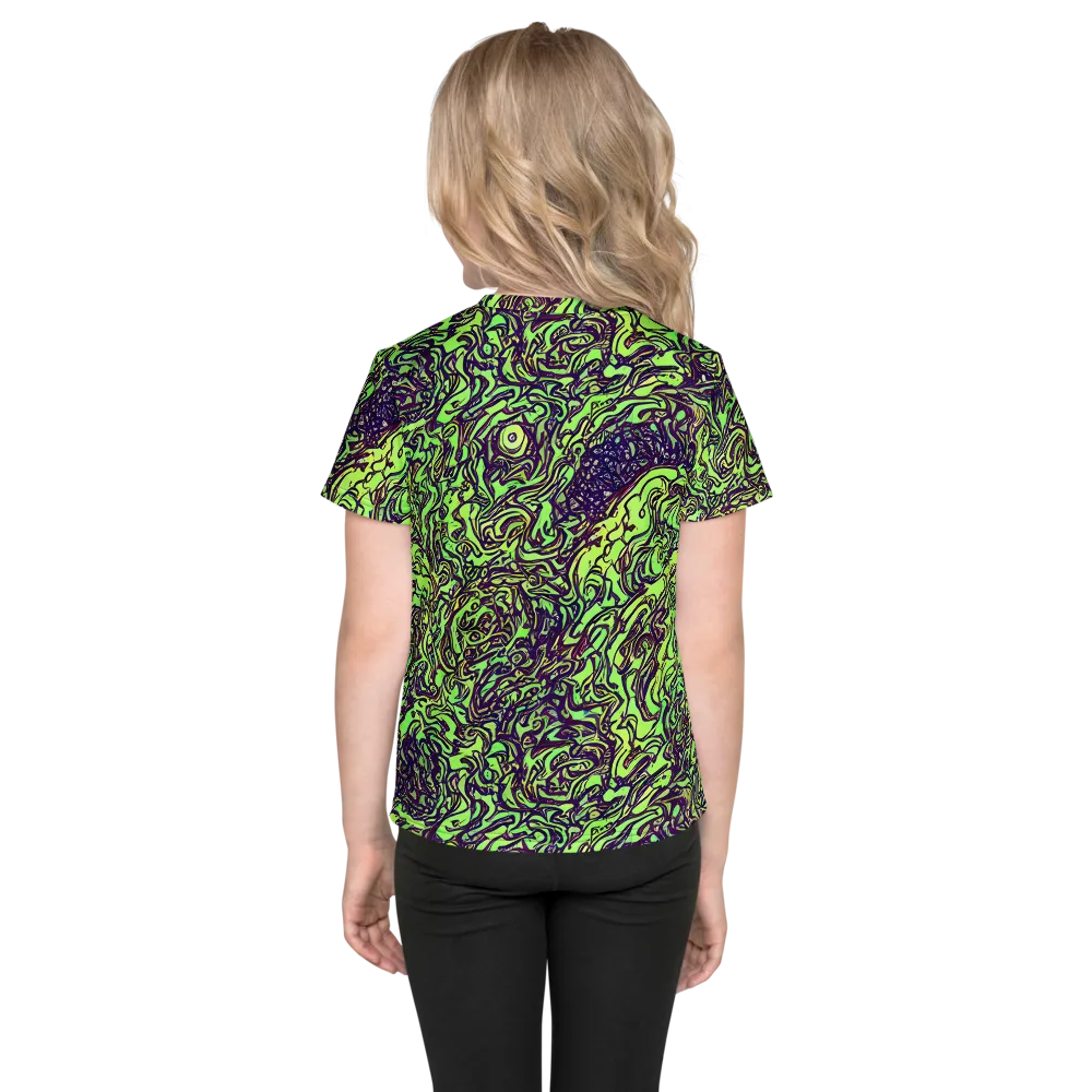 Chaos Garden on Kids Crew Neck T-Shirt — Back