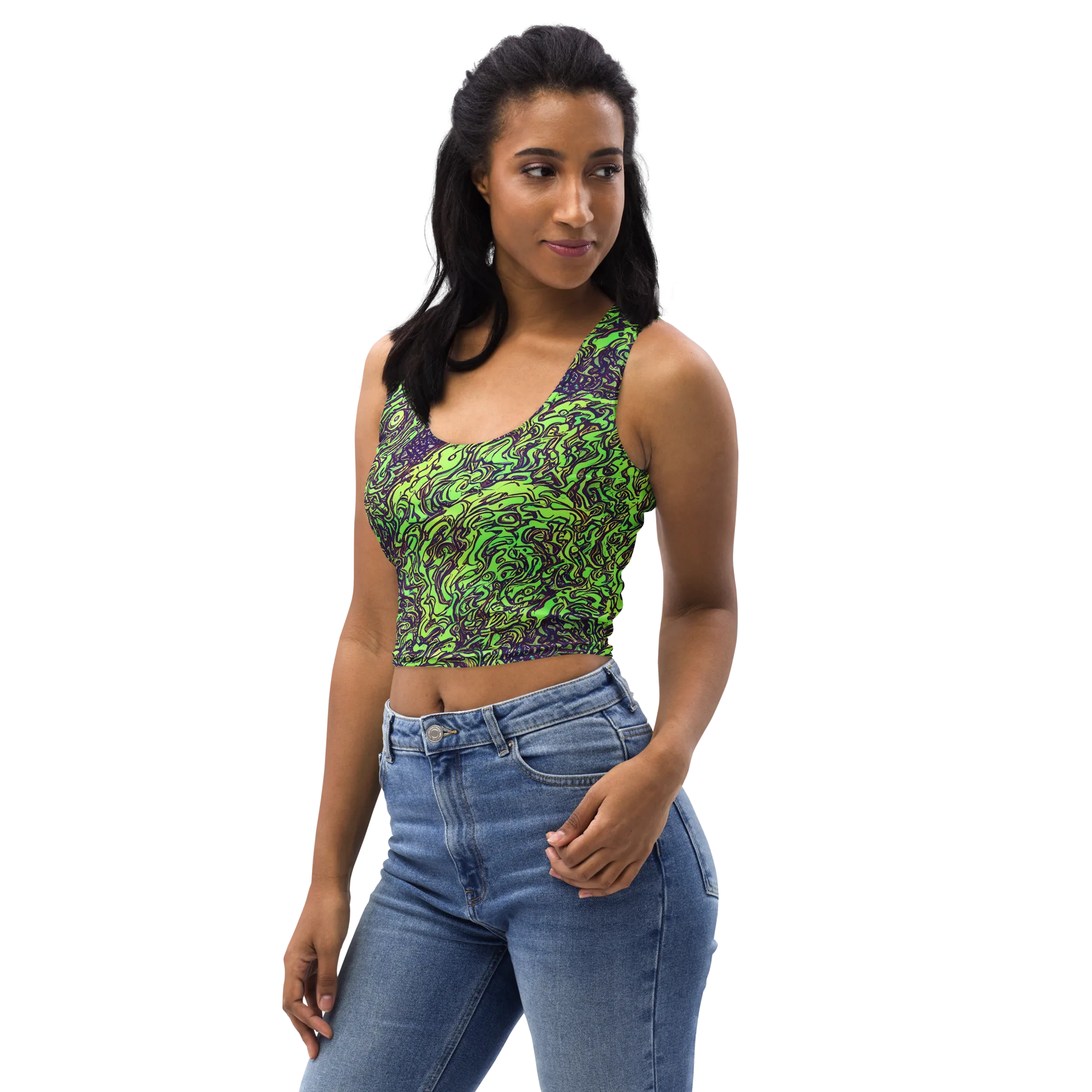 Chaos Garden on Crop Top — Left Front