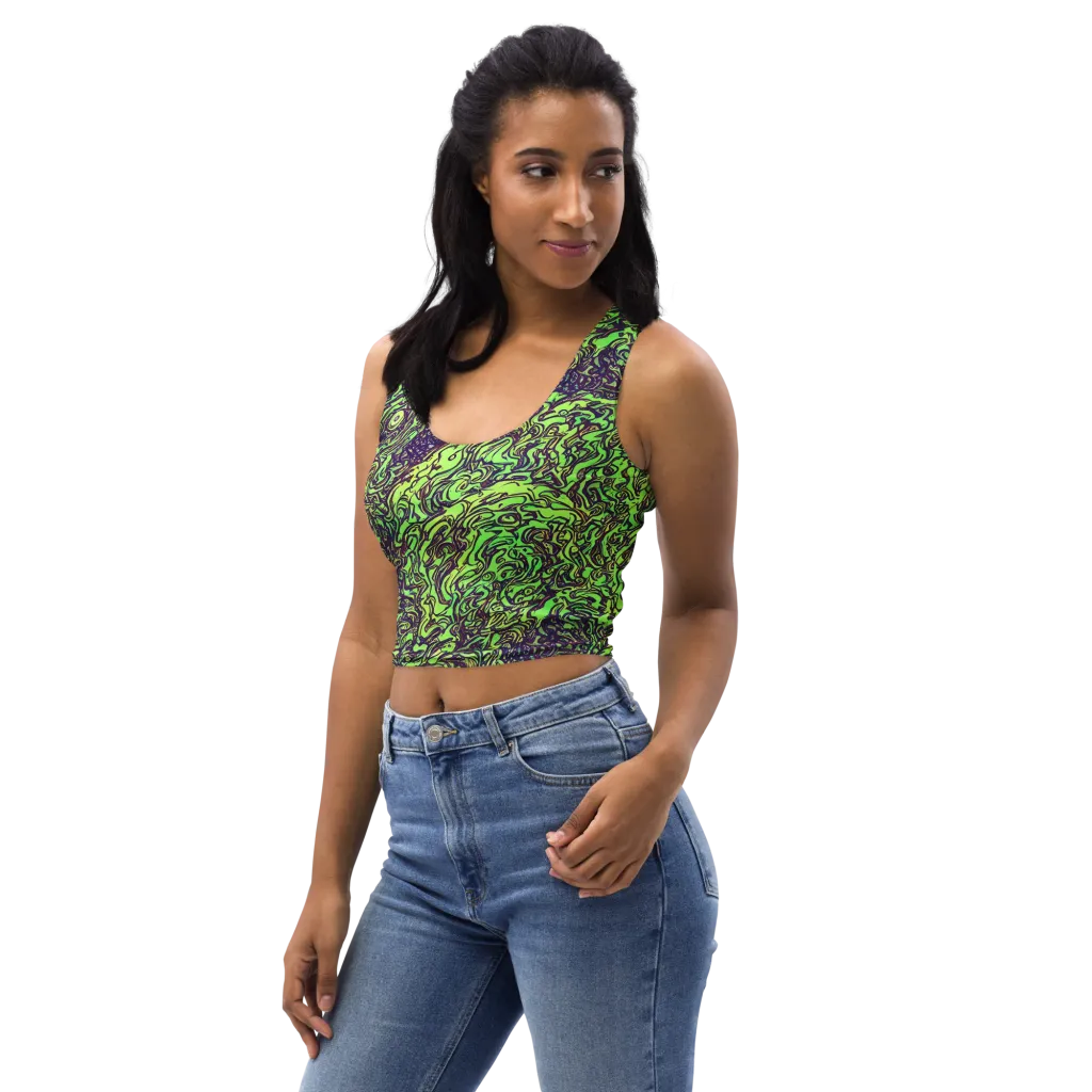 Chaos Garden on Crop Top — Left Front