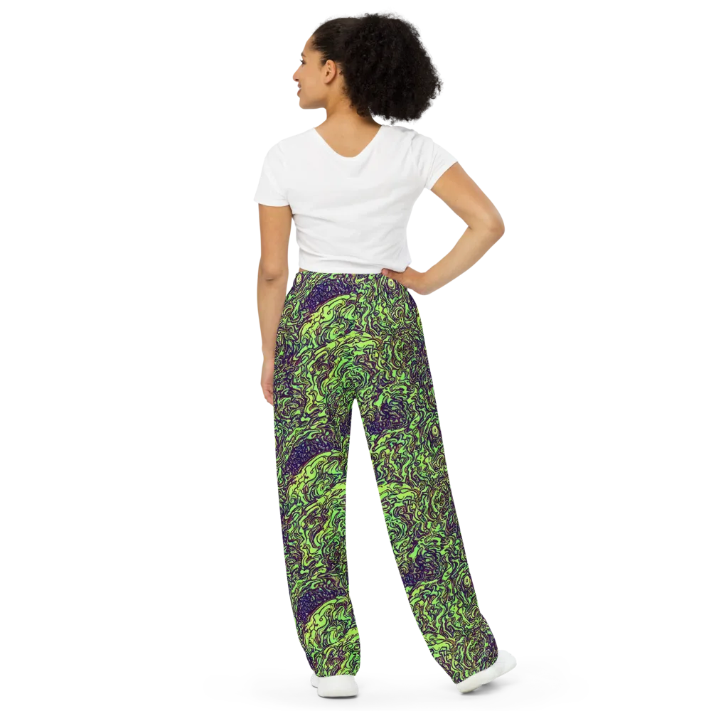 Chaos Garden on Wide-Leg Pants — Back