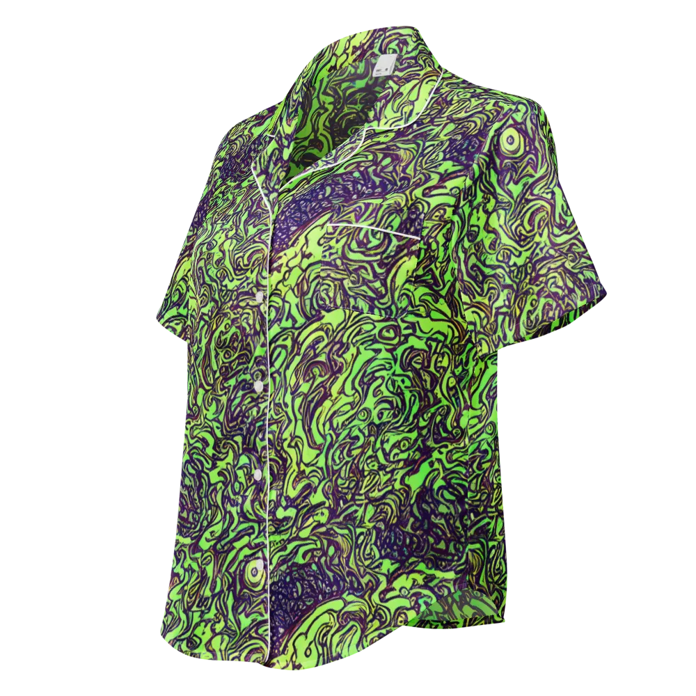 Chaos Garden on Women's Short Sleeve Pajama Top — Left Front