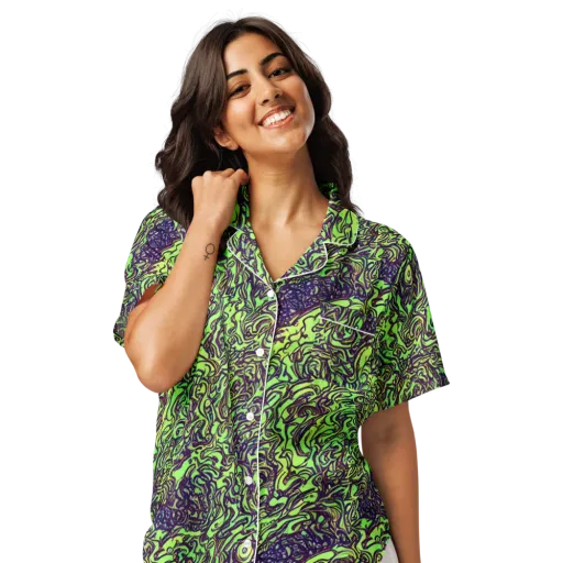Chaos Garden on a Women's Short Sleeve Pajama Top