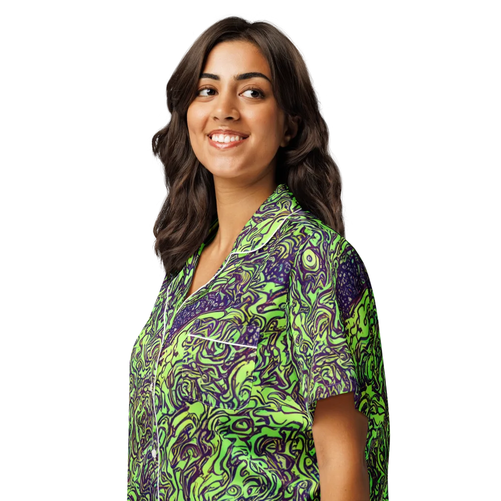 Chaos Garden on Women's Short Sleeve Pajama Top — Left Front