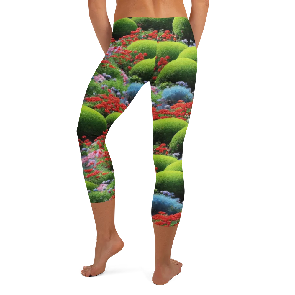 Crimson Moss on Capri Leggings — Back