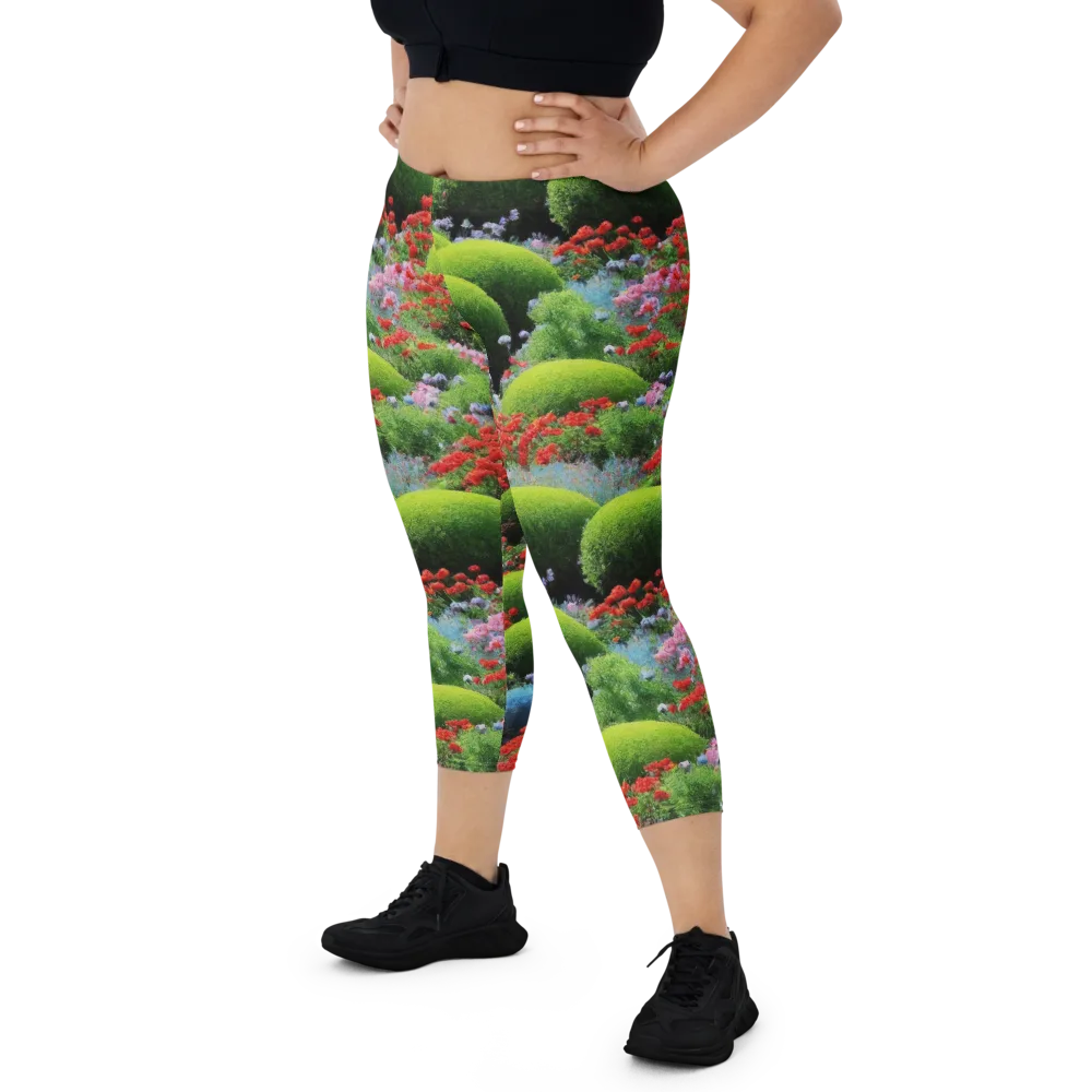 Crimson Moss on Capri Leggings — Front