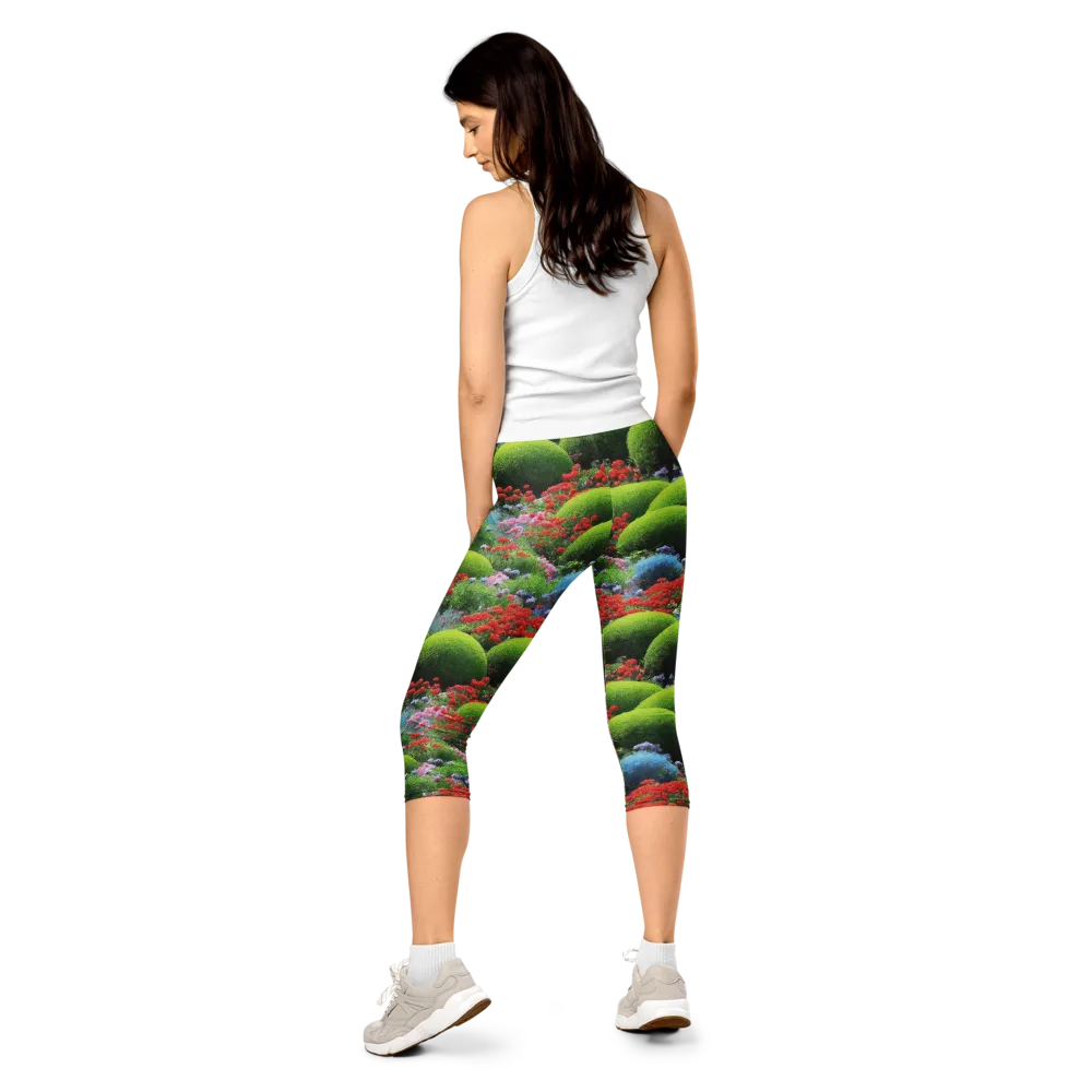 Crimson Moss on Capri Leggings — Back