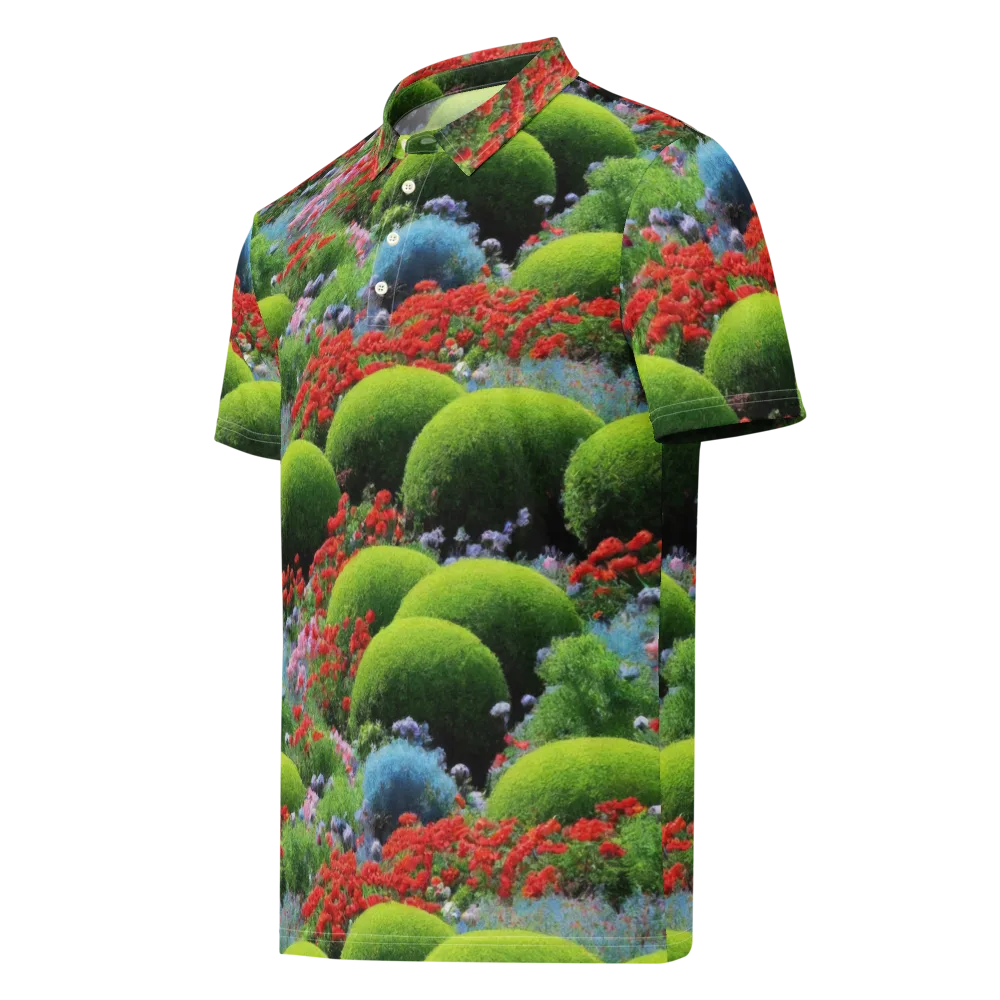 Crimson Moss on Men's Slim Fit Polo Shirt — Left Front