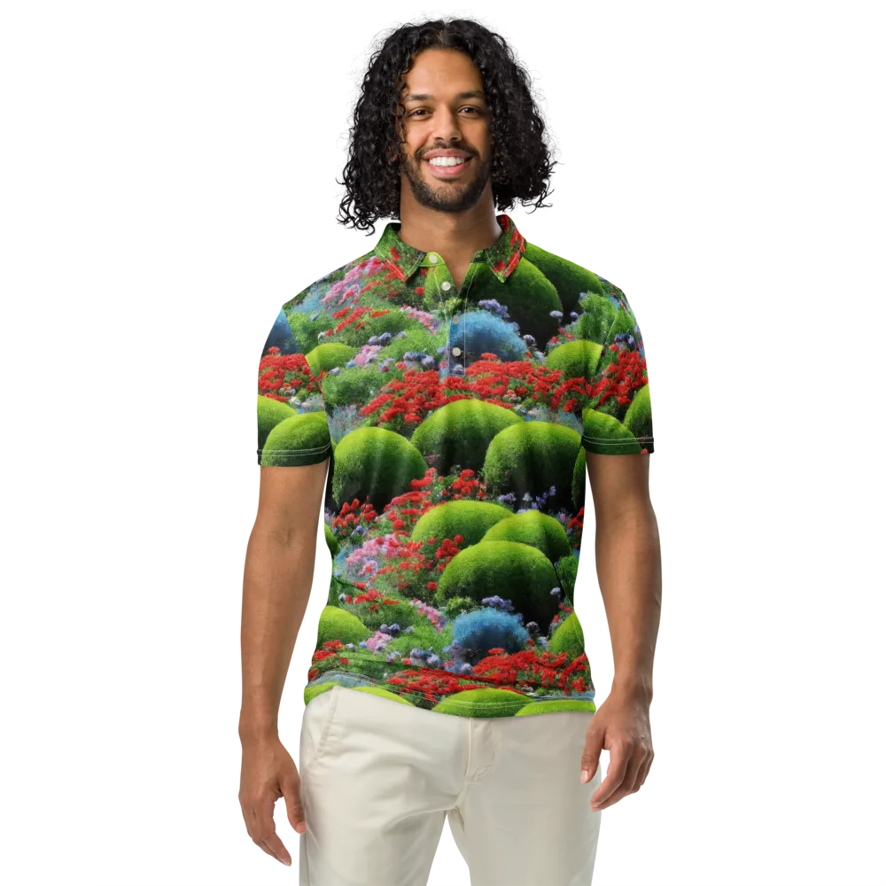 Crimson Moss on Men's Slim Fit Polo Shirt — Front