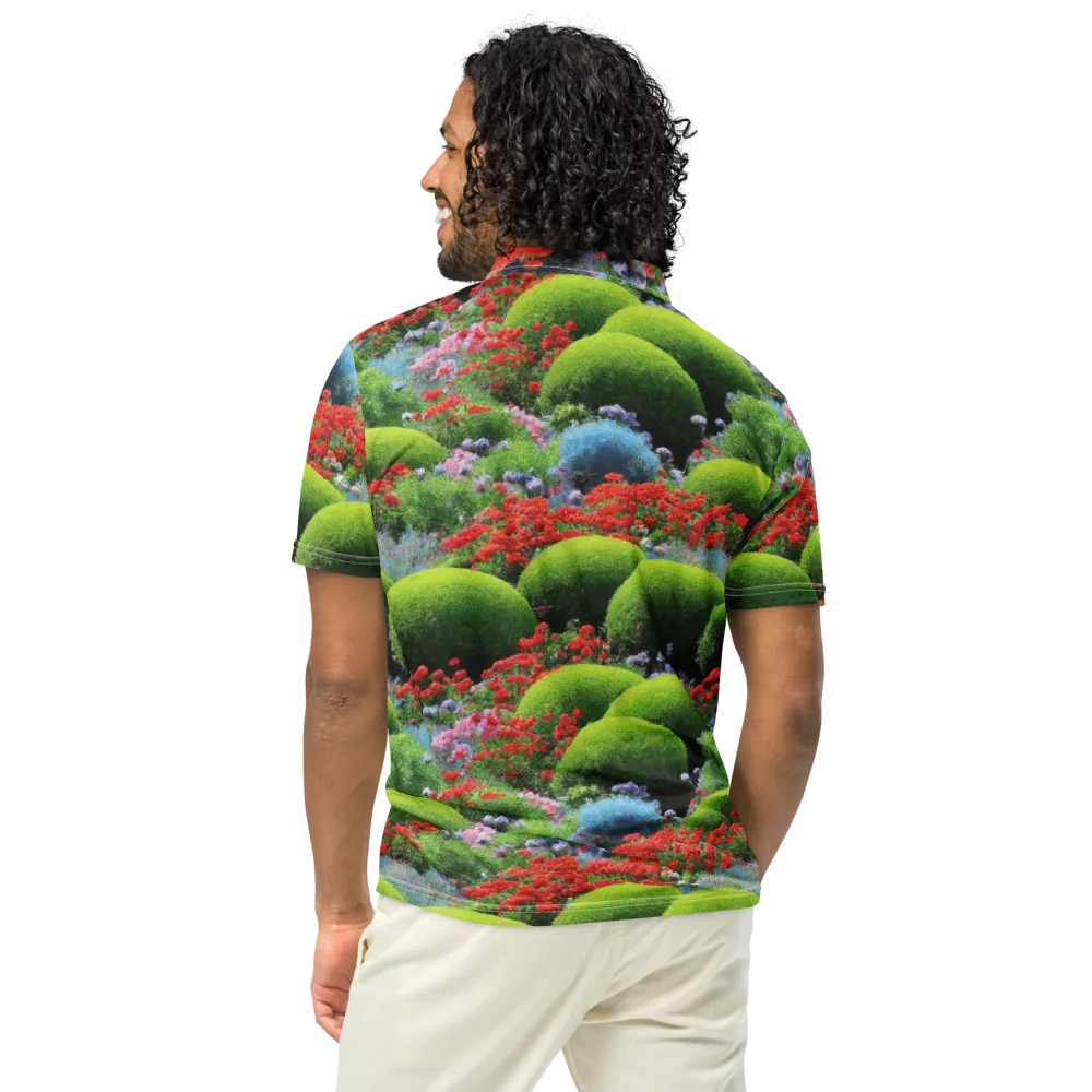 Crimson Moss on Men's Slim Fit Polo Shirt — Back