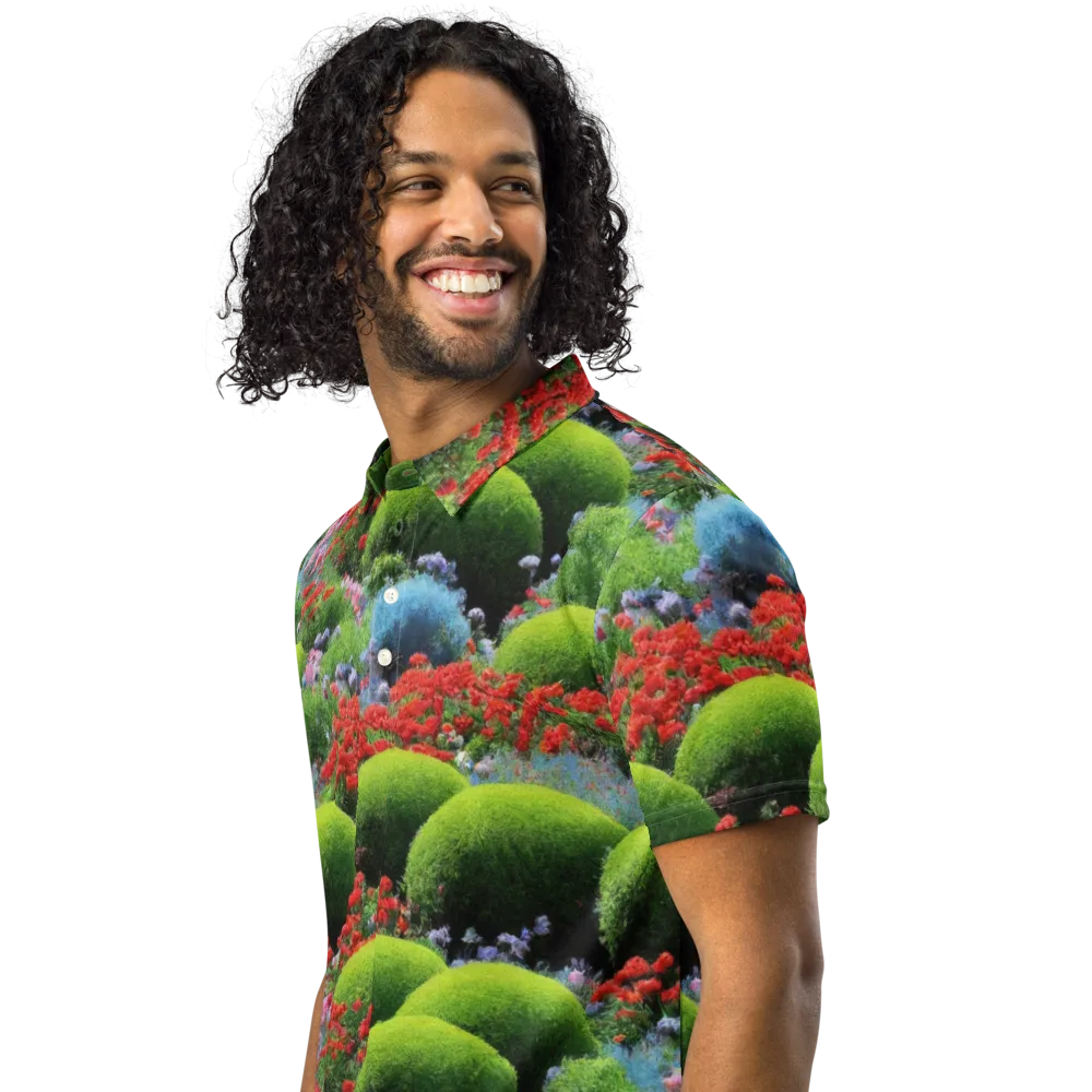 Crimson Moss on Men's Slim Fit Polo Shirt — Left Front