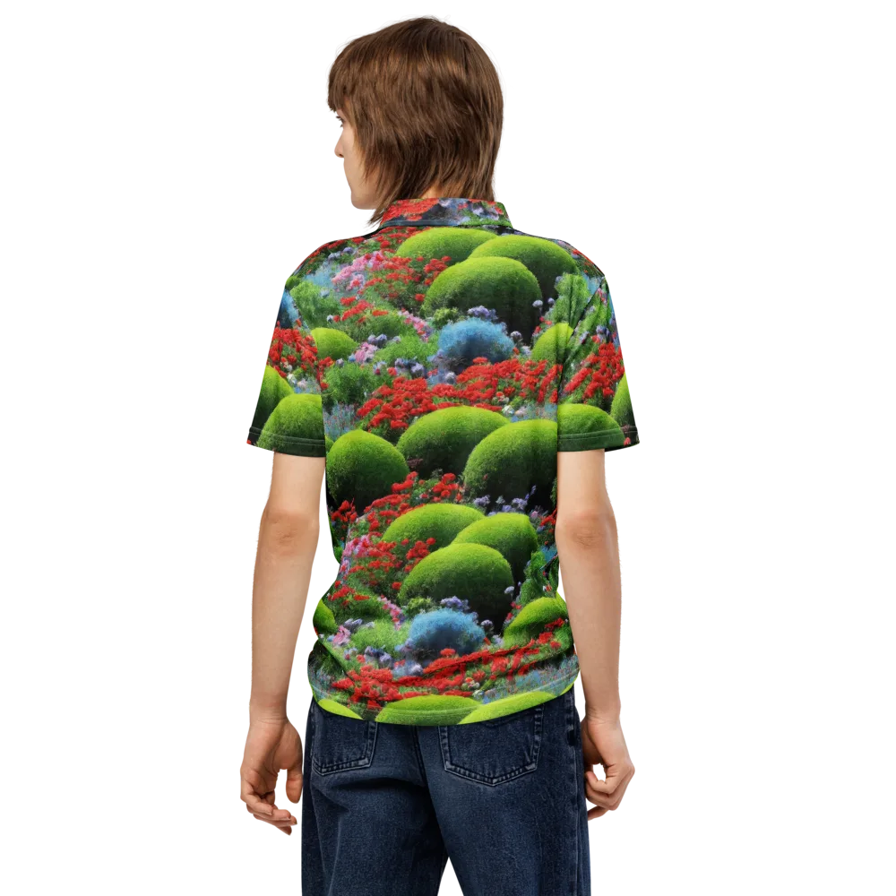 Crimson Moss on Men's Slim Fit Polo Shirt — Back