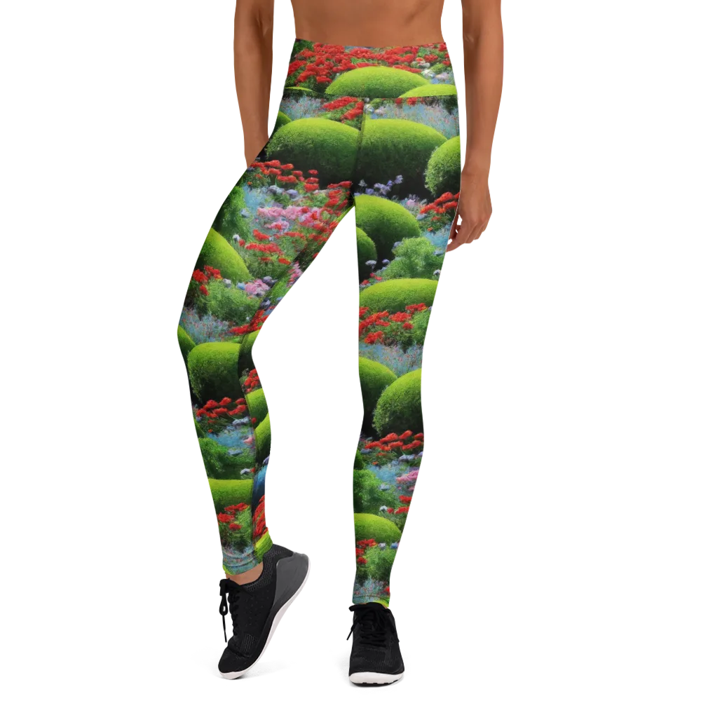 Crimson Moss on Yoga Leggings — Front