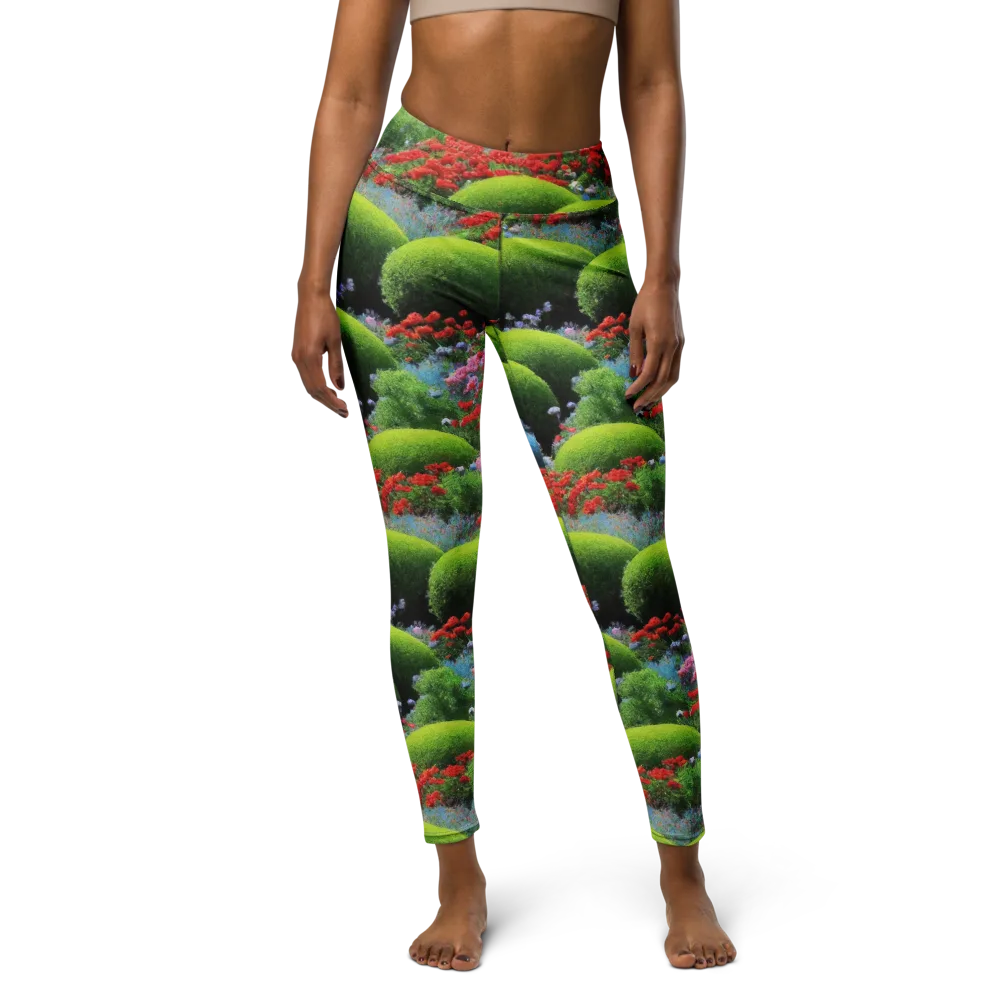 Crimson Moss on Yoga Leggings — Front