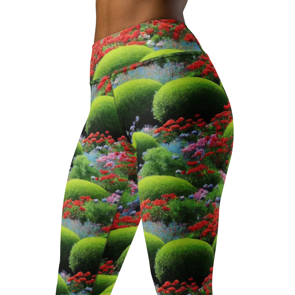 Crimson Moss on Yoga Leggings — Left Front