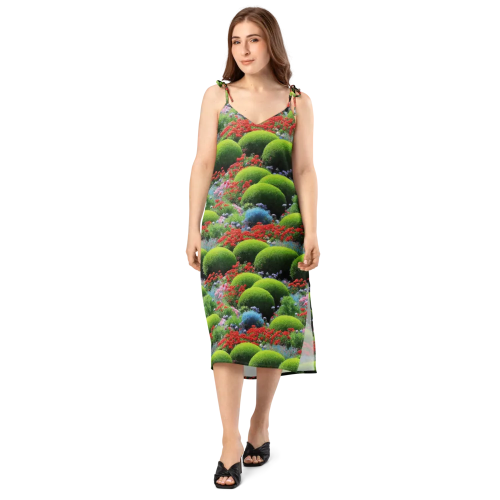 Crimson Moss on Slip Dress — Front