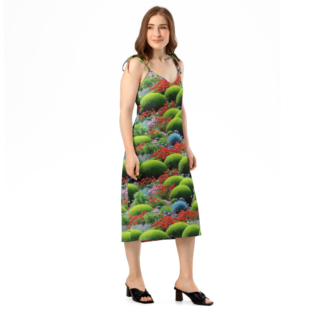 Crimson Moss on Slip Dress — Right Front