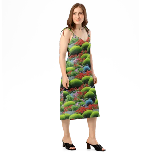 Crimson Moss on a Slip Dress