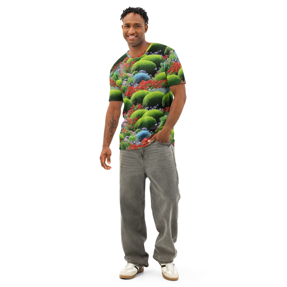 Crimson Moss on Men's Cotton Crew Neck T-Shirt — Front