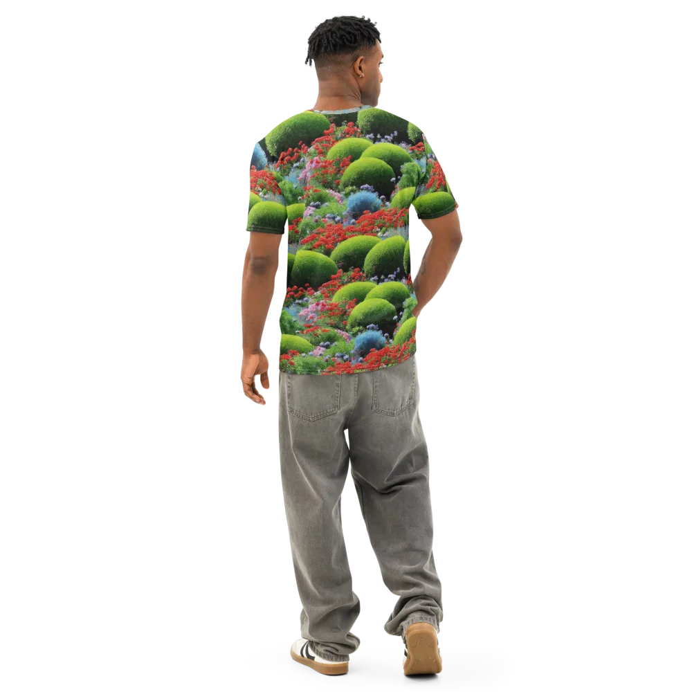 Crimson Moss on Men's Cotton Crew Neck T-Shirt — Back
