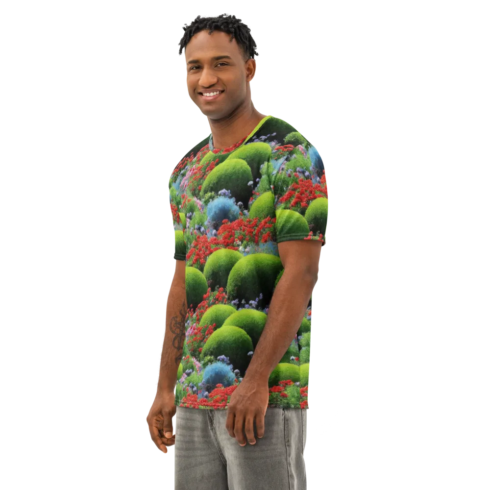 Crimson Moss on Men's Cotton Crew Neck T-Shirt — Left Front