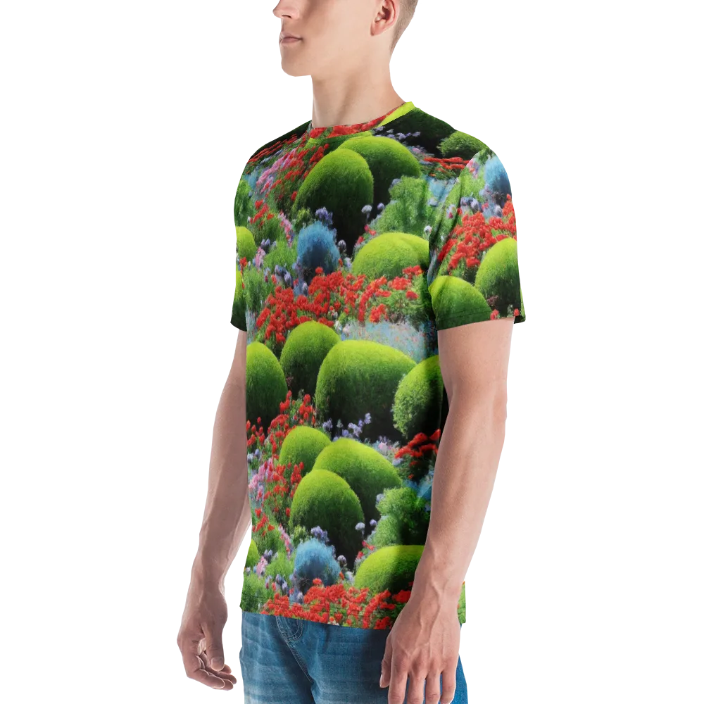 Crimson Moss on Men's Crew Neck T-Shirt — Left