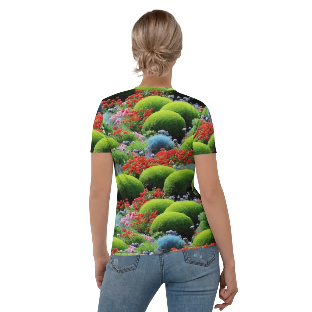 Crimson Moss on Women's Crew Neck T-Shirt — Back