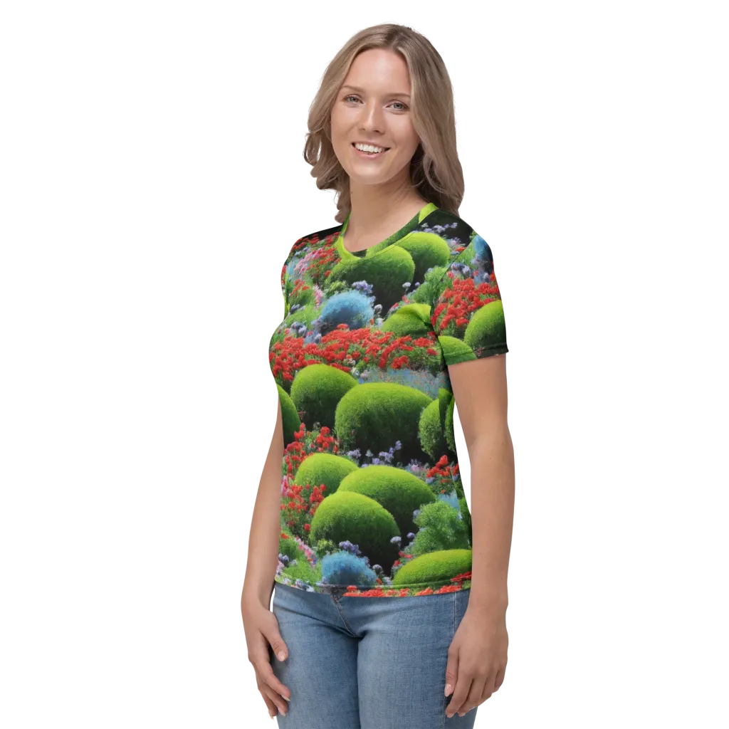 Crimson Moss on Women's Crew Neck T-Shirt — Left