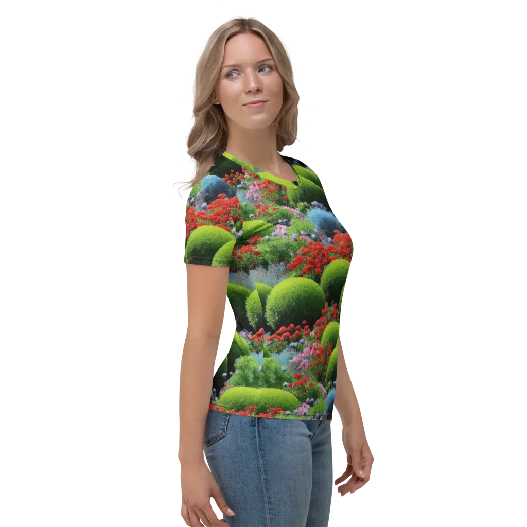 Crimson Moss on Women's Crew Neck T-Shirt — Right