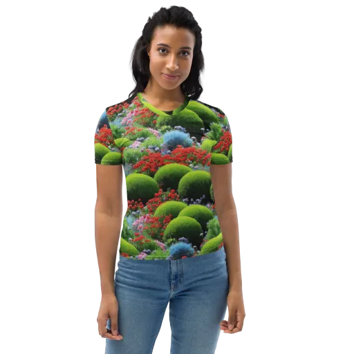 Crimson Moss on a Women's Crew Neck T-Shirt