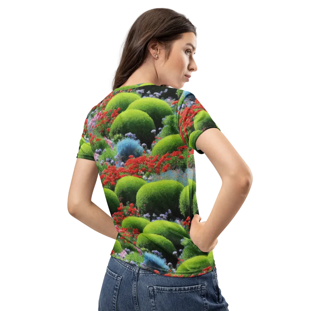 Crimson Moss on Women's Crew Neck T-Shirt — Back