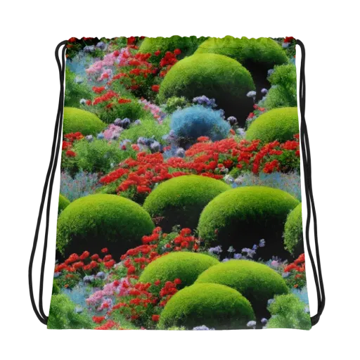 Crimson Moss on a Drawstring Bag