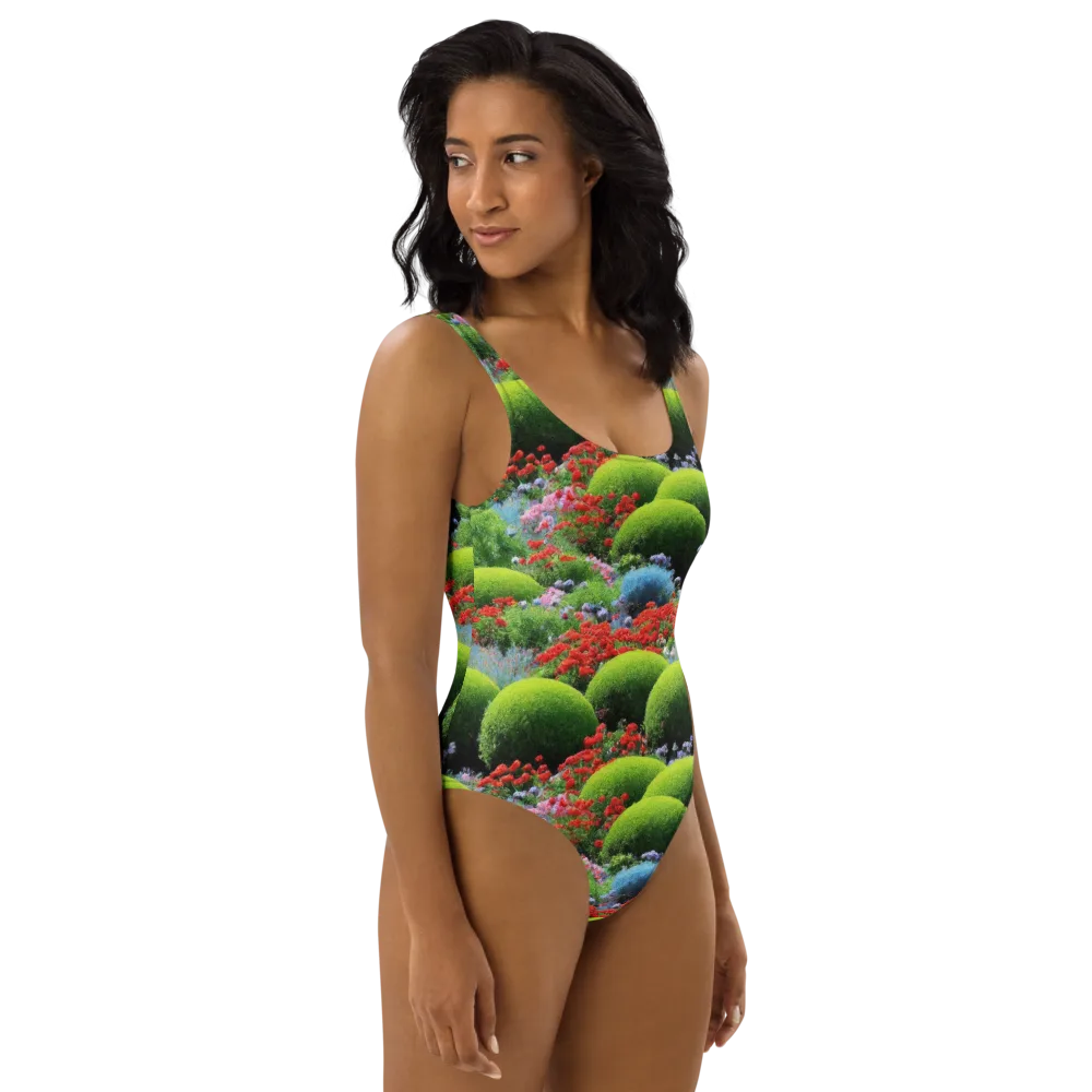 Crimson Moss on One-Piece Swimsuit — Right