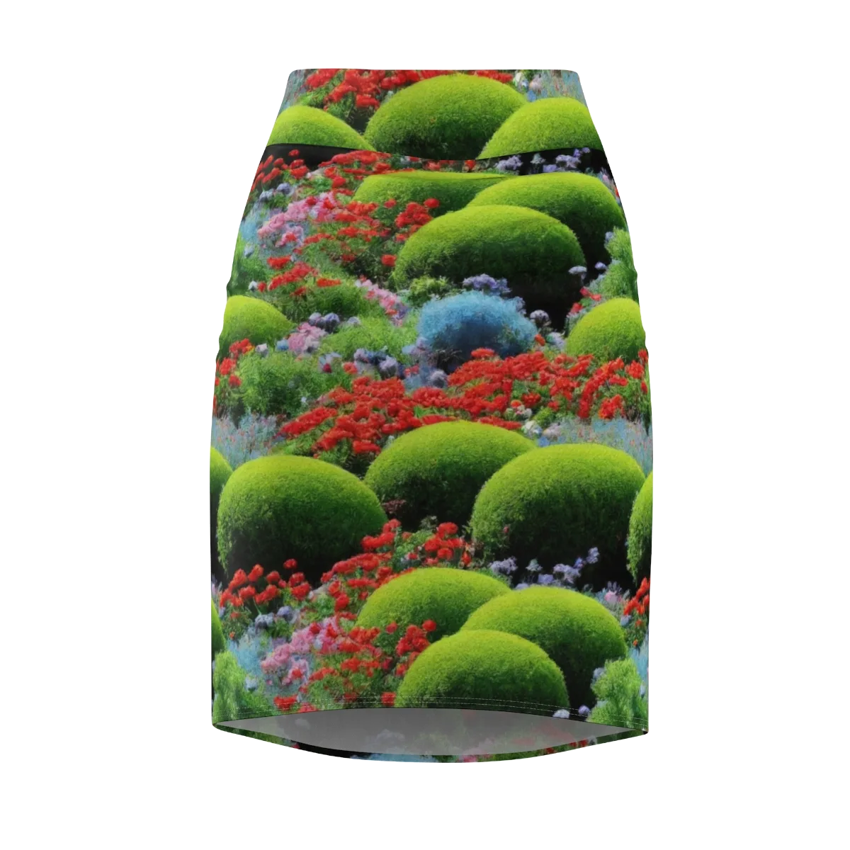 Crimson Moss on Pencil Skirt — Front
