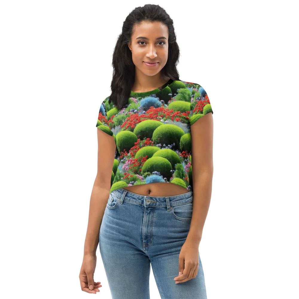Crimson Moss on Crop Tee — Front