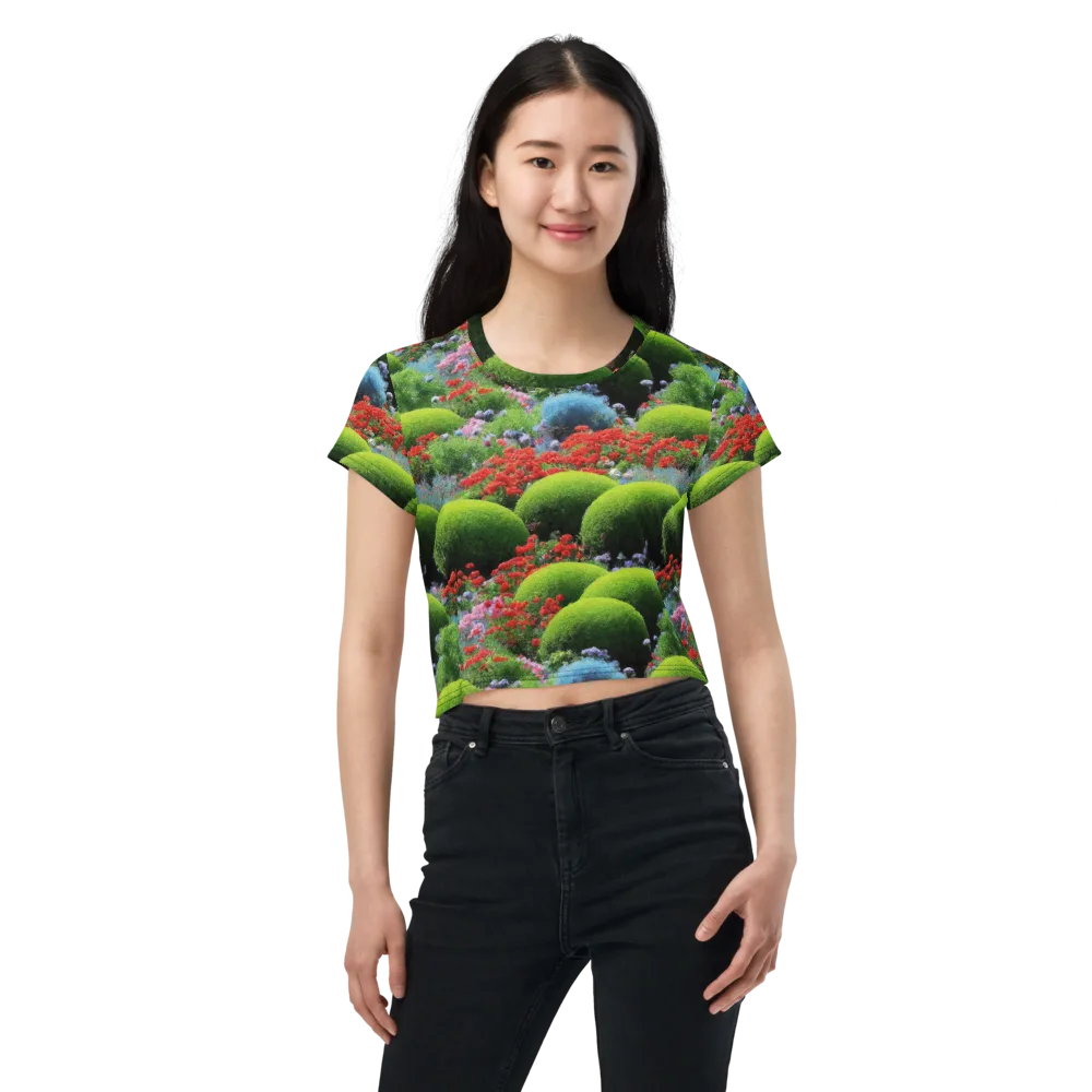 Crimson Moss on Crop Tee — Front