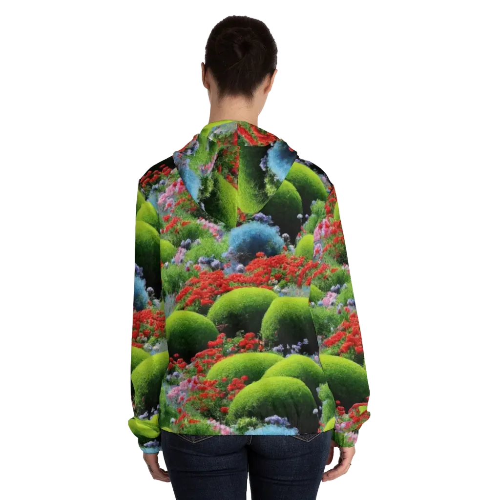 Crimson Moss on Women's Full-Zip Hoodie — Back On Person