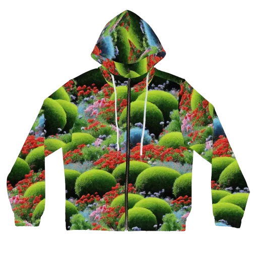 Crimson Moss on a Women's Full-Zip Hoodie
