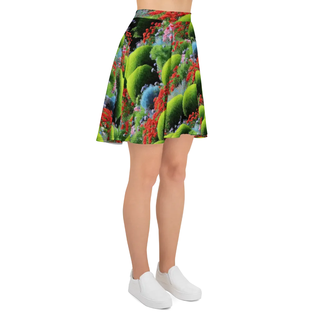 Crimson Moss on Skater Skirt — Right